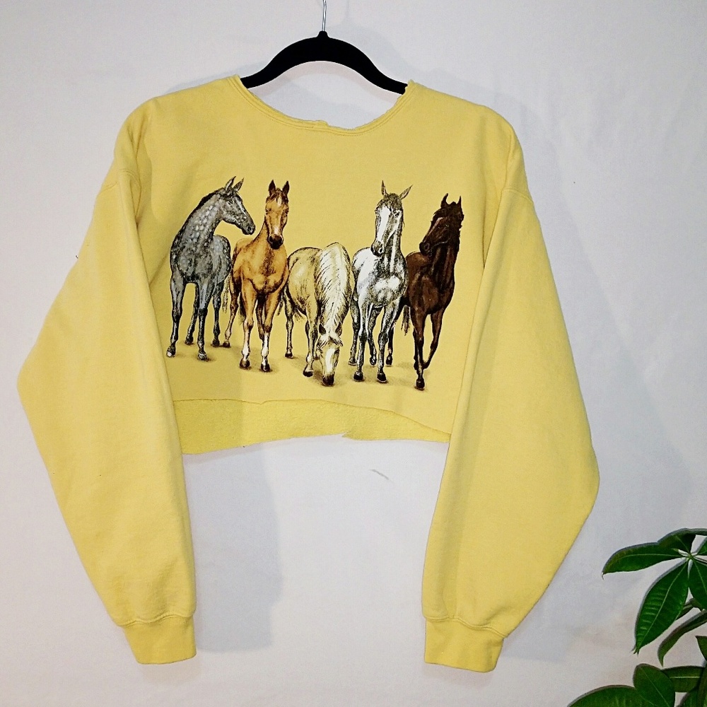 Upcycled crew w/front & back of horses